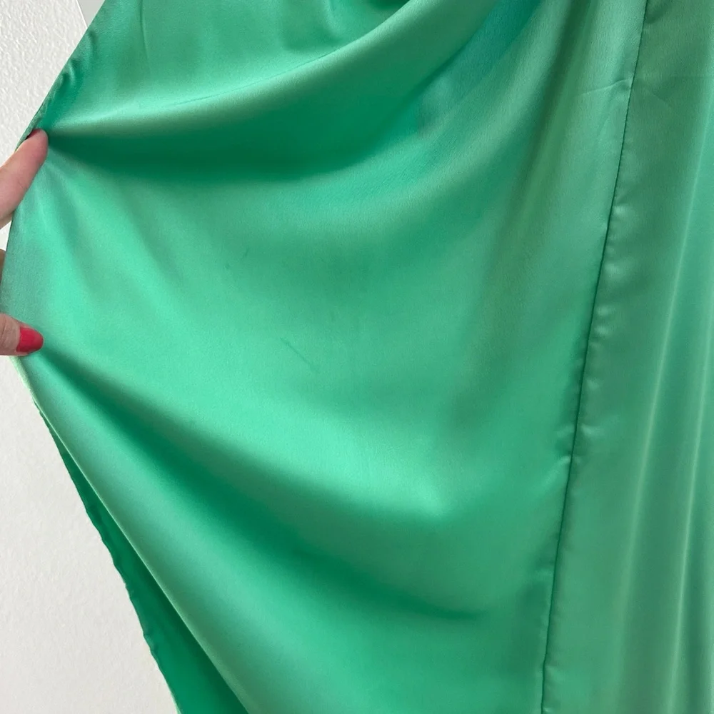 Show Me Your Mumu Adele Green Halter Gown Slit Formal Dress | Size S - Picture 12 of 16